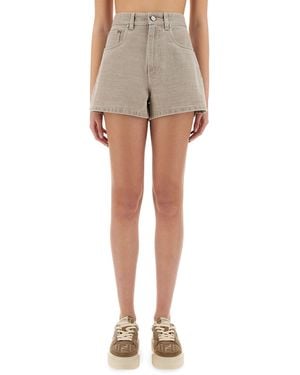 Fendi Denim Shorts - Natural