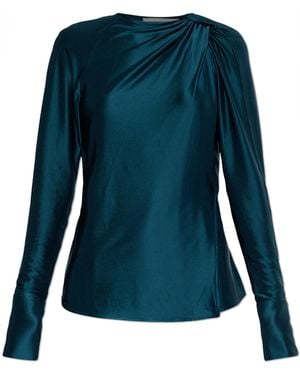 Victoria Beckham Draped Blouse Viscose - Blue