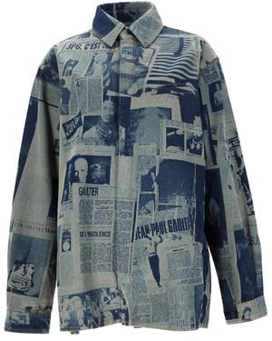 Jean Paul Gaultier Newspaper Print Shirt - Blue