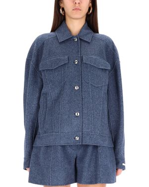 Sportmax Max Mara Cantore Belted Wool-Felt Jacket - Blue