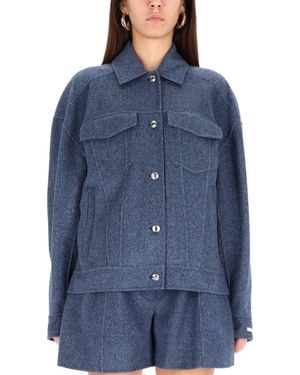 Sportmax Max Mara Cantore Belted Wool-Felt Jacket - Blue