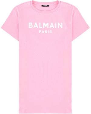 Balmain Vestito Maniche Corte - Pink