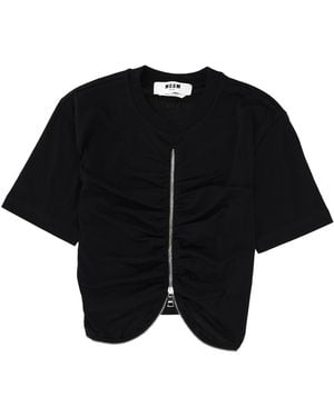 MSGM Solid Crew Neck T-Shirt - Black