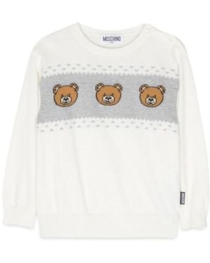 Moschino Teddy Bears Crew Neck Pullover - White