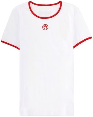 Marine Serre Trim Emblem T-Shirt - White