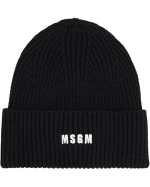 MSGM Wool-Blend Hat - Black