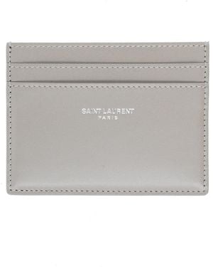 Saint Laurent Portacarte Con Logo - Grey