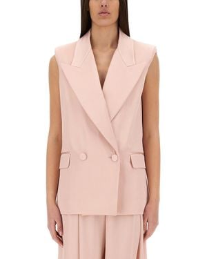 Nina Ricci Double-Breasted Sleeveless Jacket - Pink
