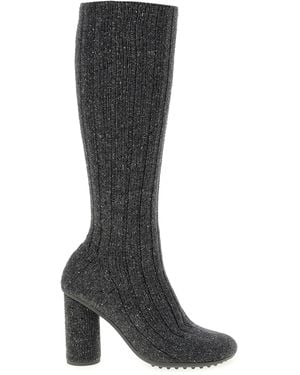 Bottega Veneta Atomic Ribbed-Knit Knee-Boots - Black