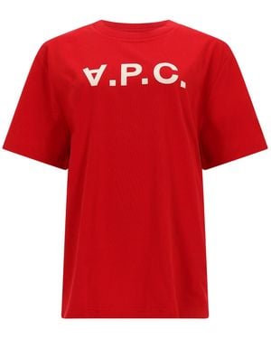 A.P.C. Logo Crew Neck T-Shirt - Red