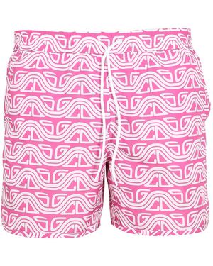 Gcds Waved Print Swim Shorts - Pink