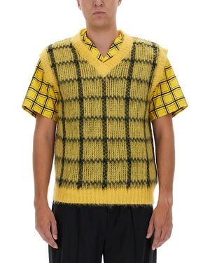 Marni Quad Knit Vest - Yellow