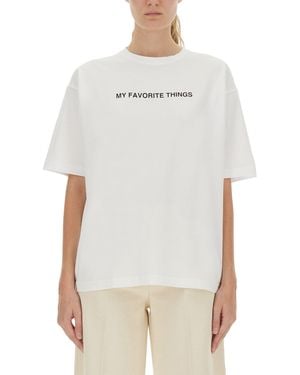 Aspesi Graphic Crew Neck T-Shirt - White