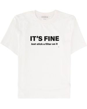 Victoria Beckham Graphic Crew Neck T-Shirt - White