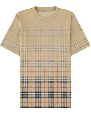 Burberry T-Shirt Con Stampa Check - White
