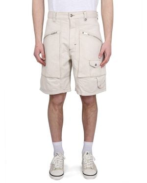 Isabel Marant Mini Denim Bermuda Shorts - Natural