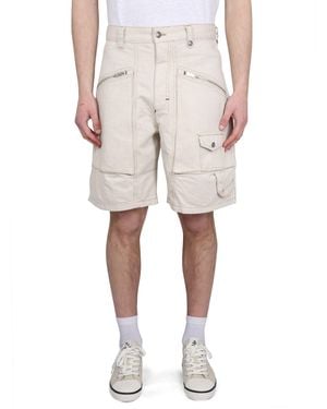 Isabel Marant Mini Denim Bermuda Shorts - Natural