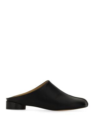 MM6 by Maison Martin Margiela Leather Slippers - Black