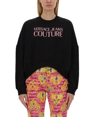 Versace Jeans Couture Sweatshirt With Logo - Black