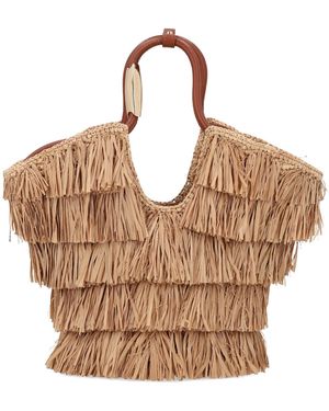 Zimmermann Goldemtine Small Raffia Tote Bag - Brown