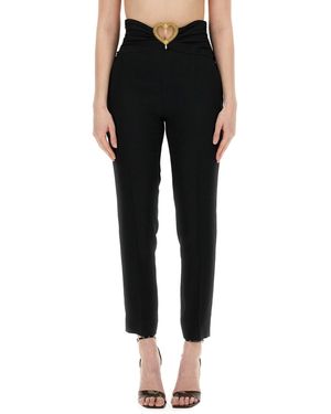 Moschino Trousers With Heart Application - Black