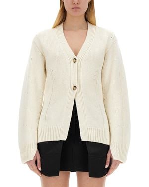 Helmut Lang Tailored Cardigan With Deep V-Neckline - White