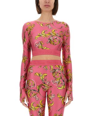 Versace Jeans Couture "Outline Baroque" Short Top - Red