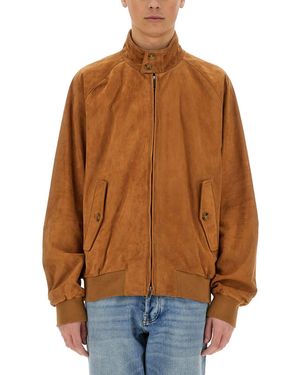 Baracuta Leather G9 Jacket With High Collar - Brown