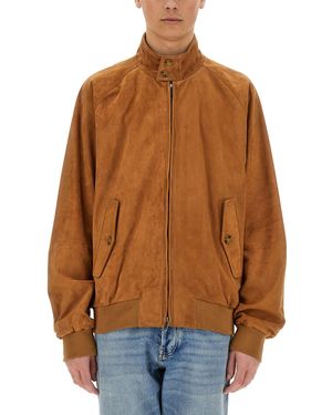 Baracuta Leather G9 Jacket With High Collar - Brown