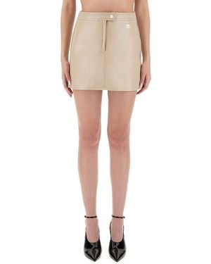 Courreges Reedition" Vinyl Mini Skirt - Natural