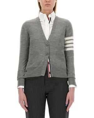 Thom Browne Relaxed Fit Cardigan - Gray