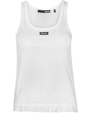 ROTATE BIRGER CHRISTENSEN Logo Scoop Neck Top - White