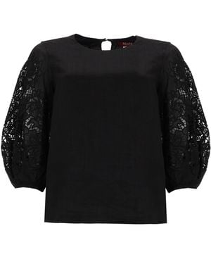Max Mara T-Shirt Con Maniche - Black