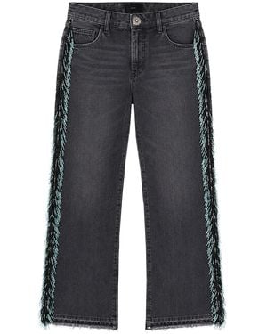 Alanui Jeans Con Frange Di Perline - Blue