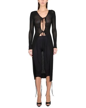 ANDREADAMO Long Perforated Jersey - Black