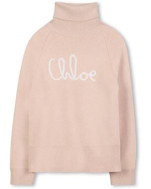 Chloé Pull With Logo - Pink