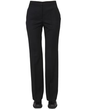 Moschino Wool Grain De Poudre Trousers - Black