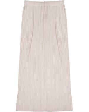 Pleats Please Issey Miyake Pleated Polyester Skirt For - White