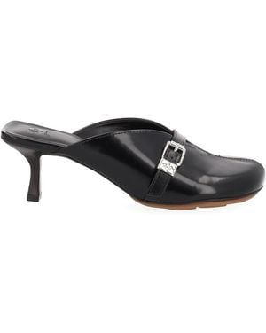Ganni Leather Mules - Black