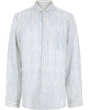 120% Lino Camicia - Blue