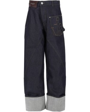 JW Anderson Jeans Twisted Turn-Up Workwear - Blue