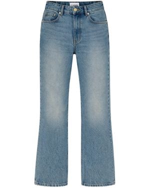 Ganni Flared High Rise Jeans - Blue
