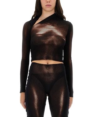 Jean Paul Gaultier Body Dust" Print Top - Black