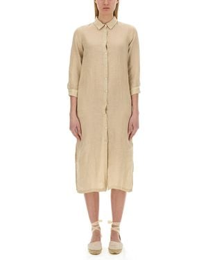 120% Lino Shirt Dress - Natural