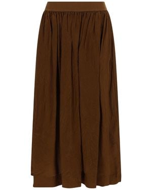 Uma Wang High Waist Midi Skirt - Brown