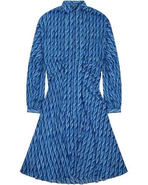 Balenciaga Midi Dress With Print - Blue