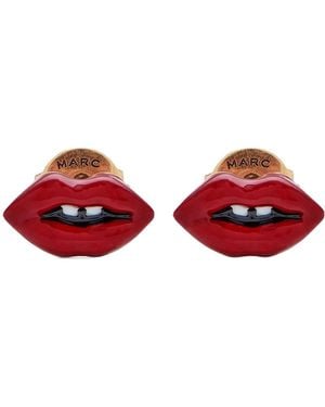 Marc Jacobs Enamel Brass Earrings - Red