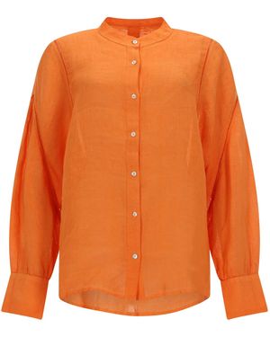120% Lino Camicia - Orange