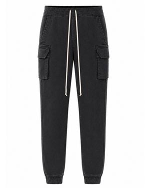 Rick Owens Mastodon Cut Relaxed Cargo Cotton Jeans - Black