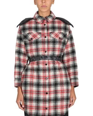 Moncler Reversible Padded Shirt Dress - Red